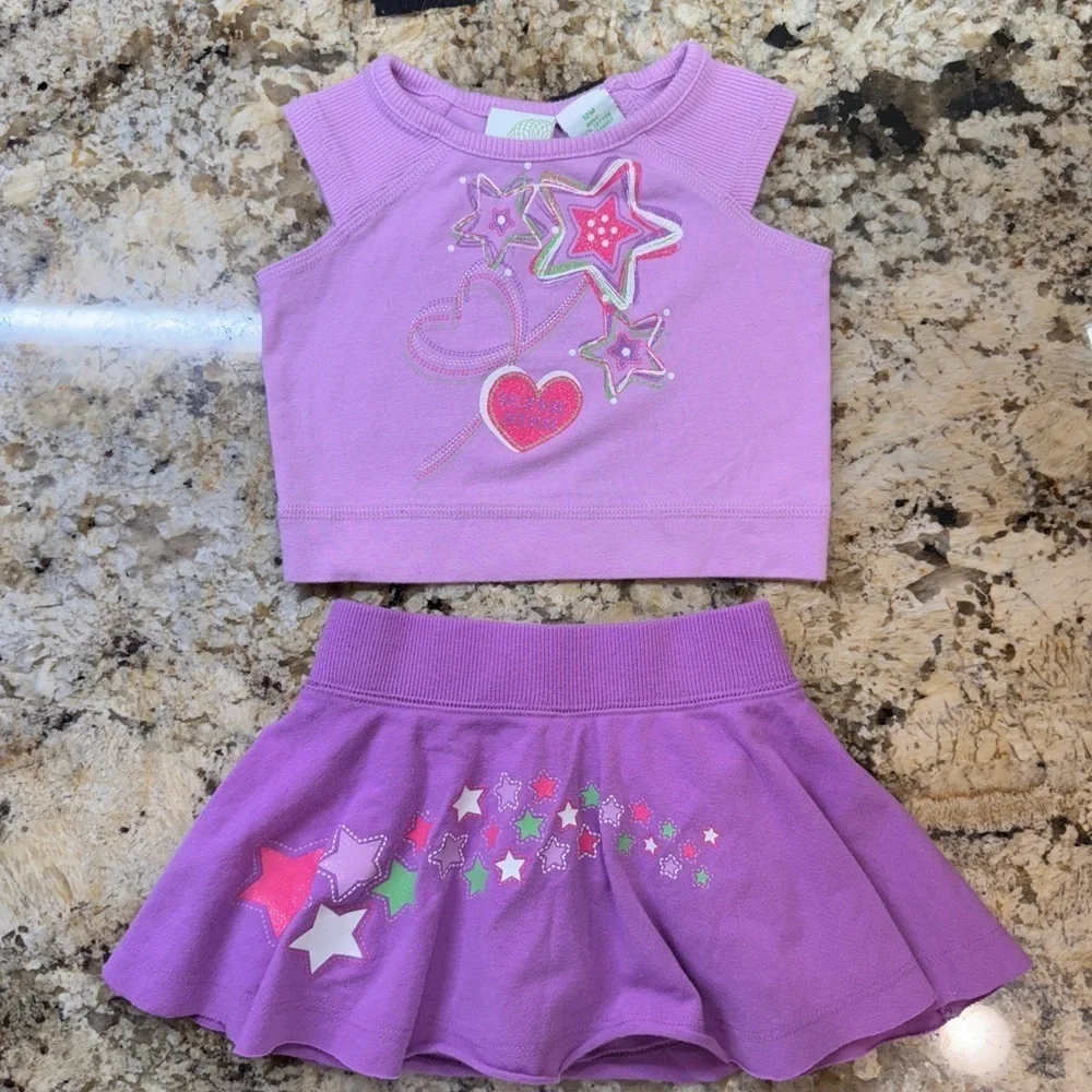 Purple Star Print Circo Skort and Top Matching Set
